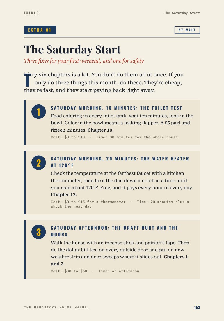 Sample page: The Saturday Start